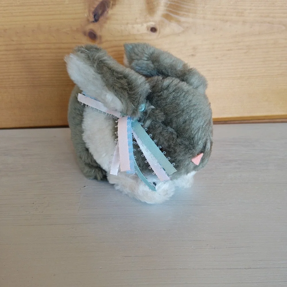 Bunny Rabbit Hare Plush Stuffed Animal Dakin Easter Gray White‎ Vintage Korea E3